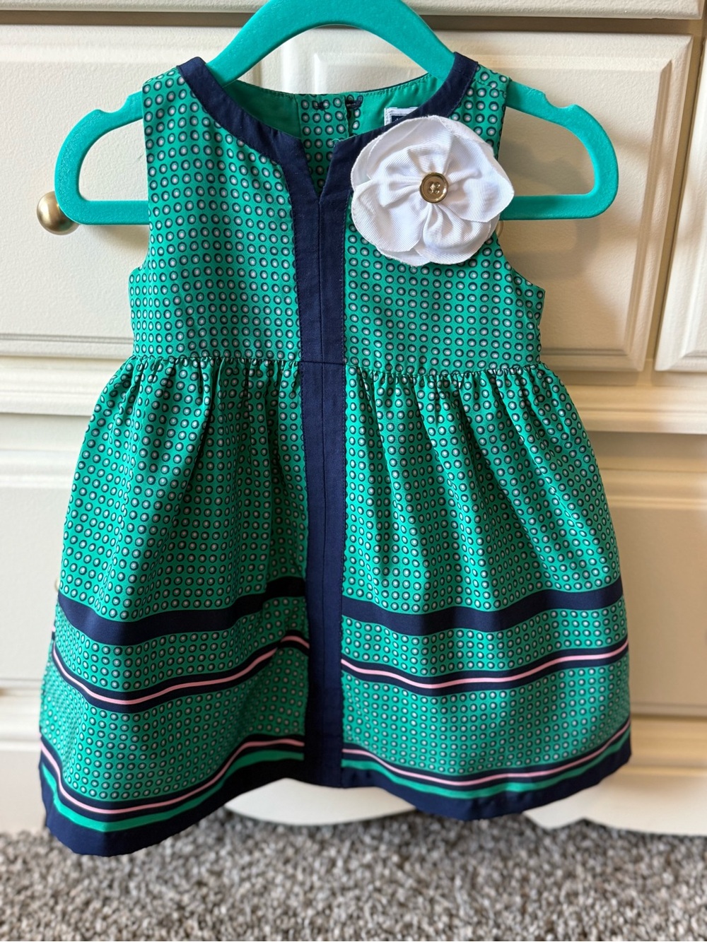 Janie & Jack Blue Patterned Dress- 6-12 months- EUC- Baby Girl Formal Outfit